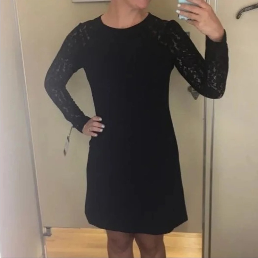 Tommy Hilfiger long sleeve Lace Mini Dress - Navy